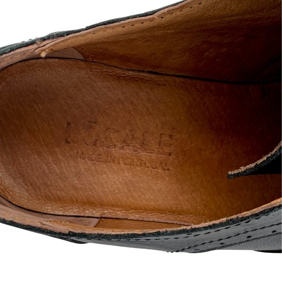 Women’s Lõcale Black Leather Lace-Up Winged Tip Oxford Shoes - Picture 9 of 9